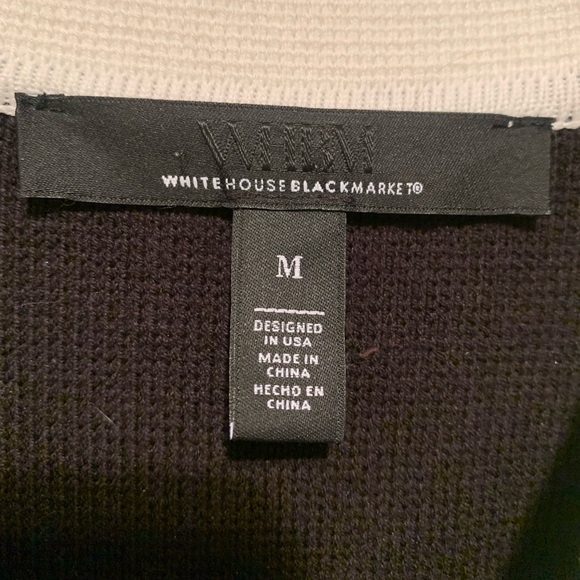 White House Black Market Mod Sweater Dress Black and White Mini Dress M 60s - Picture 4 of 15